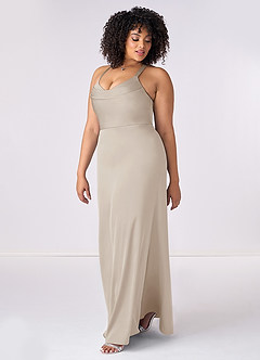 Barbie ♥ Azazie Bridesmaid Dresses Criss Cross Strap Stretch Satin Sheath Dress image9