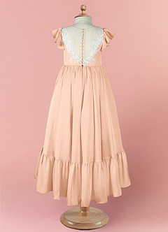 Barbie ♥ Azazie Flower Girl Dresses English Rose A-Line Lace Stretch Satin Dress image7