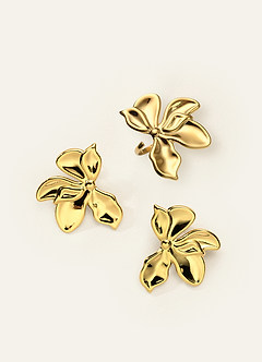 18K Gold Plated Flower-Shaped Jewelry Set