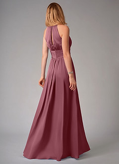 Azazie Bonnie Brautjungfernkleider A-Linie Plissee Stretch-Satin Kleid Wüstenrose image2