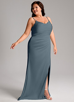 Azazie Deandra Brautjungfernkleider Meerjungfrau-Linie Plissee Stretch-Satin Kleid Zwielichtviolett image5