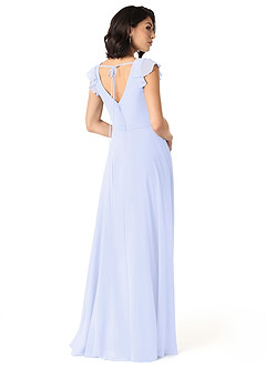 Azazie Claudine Bridesmaid Dresses Lavender A-Line Flutter Sleeve Chiffon Dress image5