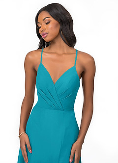 Azazie Everleigh Bridesmaid Dresses Jade A-Line Sweetheart Pleated Chiffon Dress image7