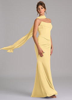 Azazie Sorrel Bridesmaid Dresses Butter Mermaid Corset Chiffon Dress image3