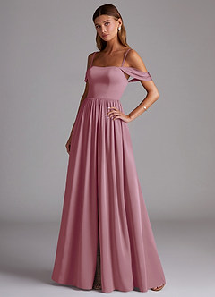 Azazie Calianna Bridesmaid Dresses Vintage Mauve A-Line Off the Shoulder Stretch Satin Convertible Dress image3