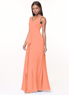 Azazie Julianna Bridesmaid Dresses Sunset A-Line Chiffon Dress image3