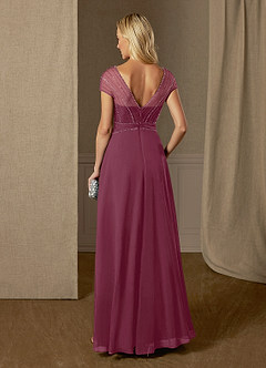 Azazie Star Mother of the Bride Dresses A-Line V-Neck sequins Chiffon Floor-Length Dress image4