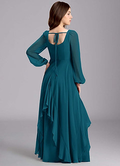 Azazie Clara Junior Klänning av A-Line i Chiffong Blouson image8