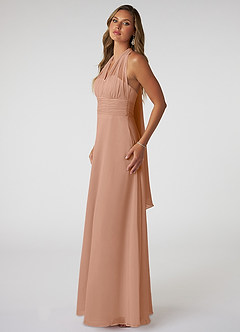 Azazie Fifi Bridesmaid Dresses Champagne Rose A-Line Strapless Chiffon Convertible Dress image5