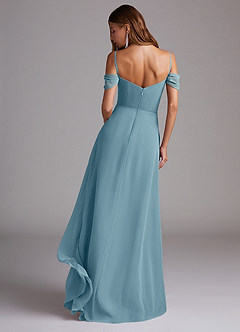 Azazie Marley Jurken voor bruidsmeisjes Converteerbaar Jurk van Chiffon met A-Lijn Off the Shoulder Mystiek Blauw image7