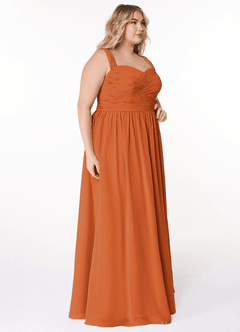 Azazie Zapheira Bridesmaid Dresses Cinnamon A-Line Ruched Chiffon Dress image9