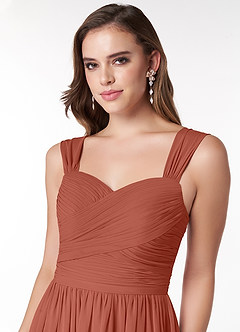 Azazie Zapheira Bridesmaid Dresses Clay A-Line Ruched Chiffon Dress image5