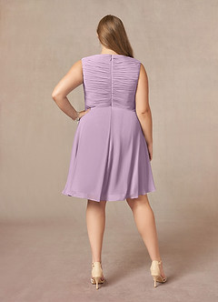 Azazie Theron Abiti per la Madre della Sposa Abito A-Line in Chiffon con Scollo a V a Pieghe Glicine image7