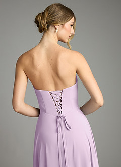 Azazie Ayla Abiti da Damigella Abito A-Line in Chiffon Scollo a Cuore Lilla Glassato image11