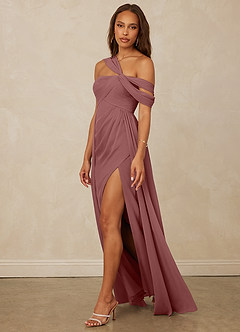 Christian Siriano Bridal for Azazie 1014 Bridesmaid Dresses Desert Rose A-Line Off the Shoulder Chiffon Dress image8