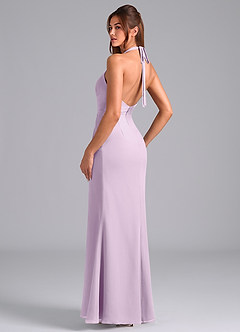 Azazie Valerie Brautjungfernkleider Meerjungfrau-Linie Plissee Chiffon Kleid Frostiges Flieder image5