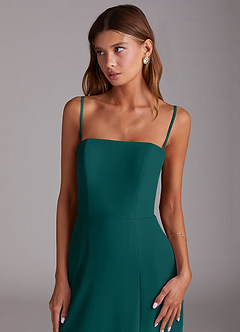 Azazie Wren Bridesmaid Dresses Peacock A-Line Side Slit Chiffon Convertible Dress image6
