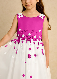 Azazie Eleni Sukienki dla dziewczynek sypiących kwiaty Suknia balowa Ukłon Tiul Długość kostki Sukienka image7