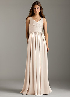 Azazie Keyla Bridesmaid Dresses White Alabaster A-Line Pleated Stretch Satin Dress image4