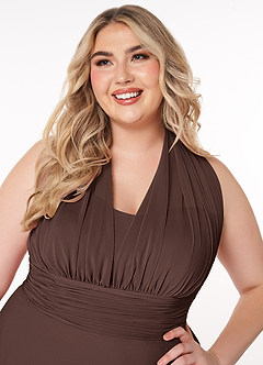 Azazie Fifi Bridesmaid Dresses Ganache A-Line Strapless Chiffon Convertible Dress image16