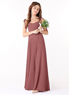 Azazie Rosey Junior Amethyst A-Line Sweetheart Neckline Chiffon Dress image1