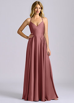 Azazie Truce Brautjungfernkleider A-Linie Stretch-Satin Kleid Amethyst image3