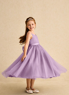 Azazie Patootie vestidos de niña de las flores Vestido de Glicinia de Tul de Corte En A con Tirante Espagueti image3