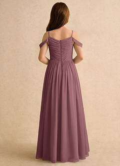 Azazie Chelo Girls Formal Abiti da Ragazza di Fiori Abito A-Line in Chiffon Plissettato Ametista image2