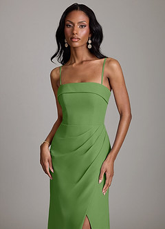 Azazie Aretha Bridesmaid Dresses Basil A-Line Strapless Chiffon Dress image3
