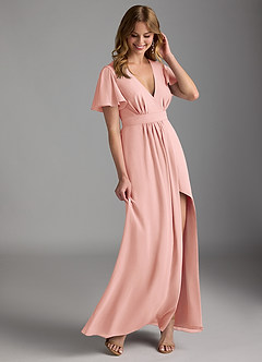 Azazie Zaniah Bridesmaid Dresses Rosette A-Line Chiffon Dress image6