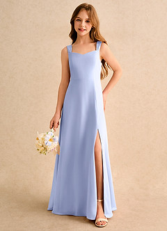 Azazie Makani Girls Formal Flower Girl Dresses Ice A-Line Sweetheart Neckline Chiffon Dress image5