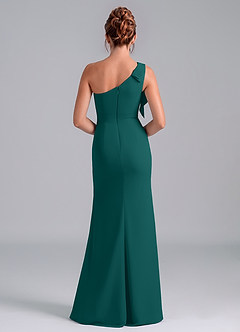 Azazie Rinna Jurken voor bruidsmeisjes Jurk van Chiffon met Zeemeermin One-Shoulder Pauw image2