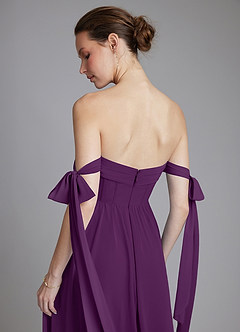 Azazie Ayanna Bridesmaid Dresses Grape A-Line Off the Shoulder Chiffon Dress image8