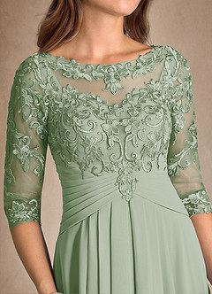 Azazie Marietta Mother of the Bride Dresses Dusty Sage A-Line Lace Dress image9
