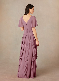 Azazie Watson Mother of the Bride Dresses Vintage Mauve A-Line V-Neck Chiffon Dress image4