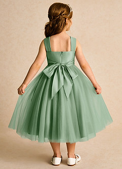 Azazie Dovey Robe Demoiselle D'honneur Fillette Robe Princesse en Tulle Arc Matcha image3
