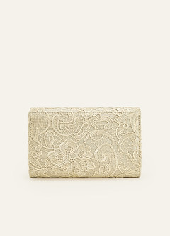 front Lace Embroidered Envelope Clutch Bag