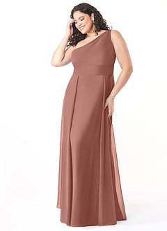 Azazie Dallas Bridesmaid Dresses Cedar Rose A-Line One Shoulder Chiffon Dress image8