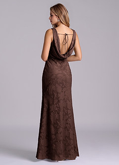 Azazie Rylina Final Sale Emerald Mermaid Floral Burnout Dress image3