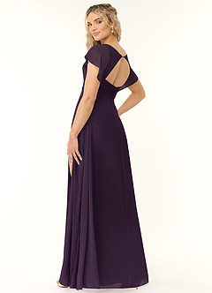 Azazie Rylee Bridesmaid Dresses Plum A-Line Pleated Chiffon Dress image4