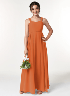 Azazie Simoan Junior Cinnamon A-Line Sweetheart Neckline Chiffon Dress image1