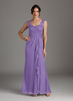 Azazie Edelin Mother of the Bride Dresses Tahiti A-Line Sweetheart Neckline Pleated Mesh Dress image2