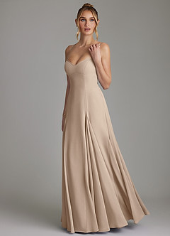 Azazie Imani Bridesmaid Dresses Taupe A-Line Sweetheart Neckline Chiffon Dress image6