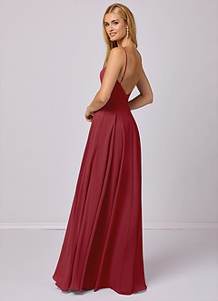 Barbie ♥ Azazie Bridesmaid Dresses Pomegranate A-Line Chiffon Dress image4