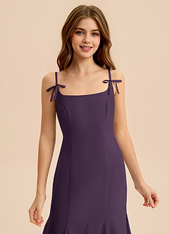 Azazie Evey Junior Plum Mermaid Pleated Chiffon Dress image6