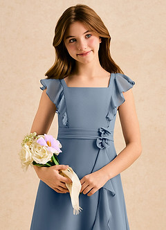 Azazie Soso Girls Formal Flower Girl Klänningar Klänning A-Line i Chiffong Plisserad image6