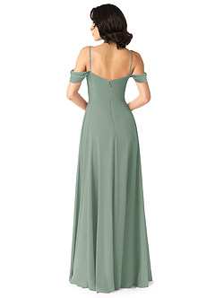 Azazie Tancie Bridesmaid Dresses Silver Sage A-Line Off the Shoulder Chiffon Convertible Dress image2