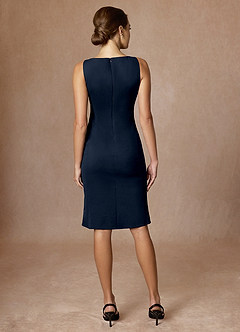 front Kennedy Dark Navy Sukienka Ze Stretchem Strukturalnym