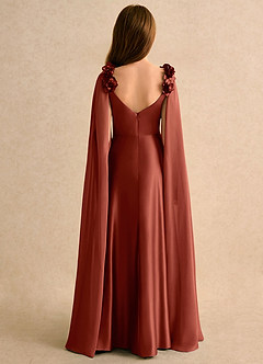 Azazie Rosita Girls Formal Flower Girl Klänningar Klä A-Line i Stretch Satin Plisserad image2