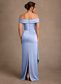 Azazie Beah Mère de la mariée Robes Robe Fourreau en Satin extensible Épaule décolletée Eis image3